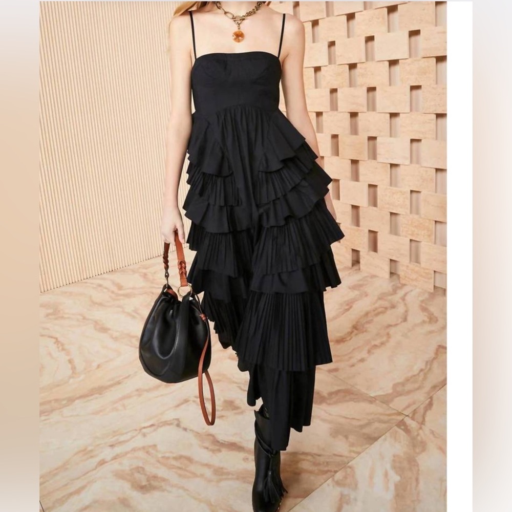 ULLA JOHNSON avery gown dress in noir Sz 2